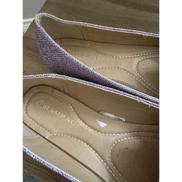 Rampage pink glitter sparkly slip on work flats with pointy tip size 8 - Picture 5 of 5